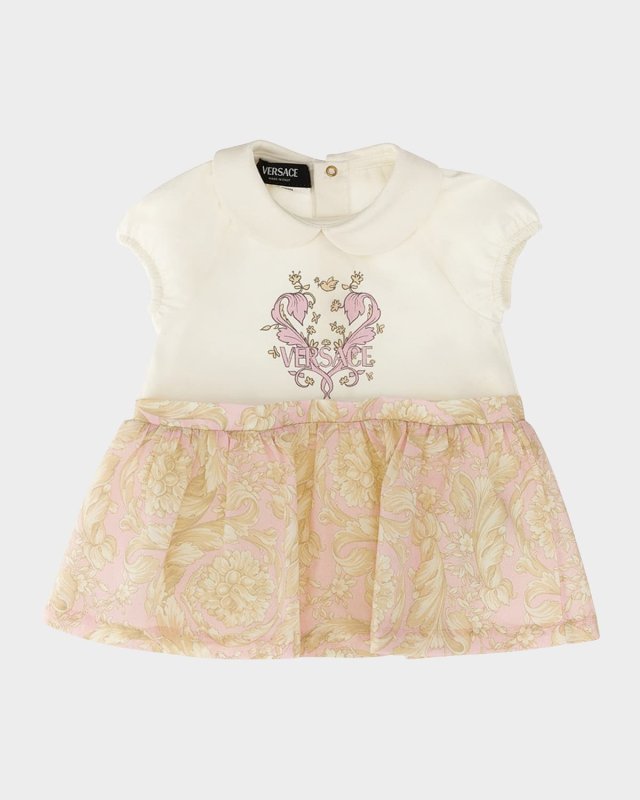 Girl's Combo Logo-Print Jersey Dress, Size 3M-12